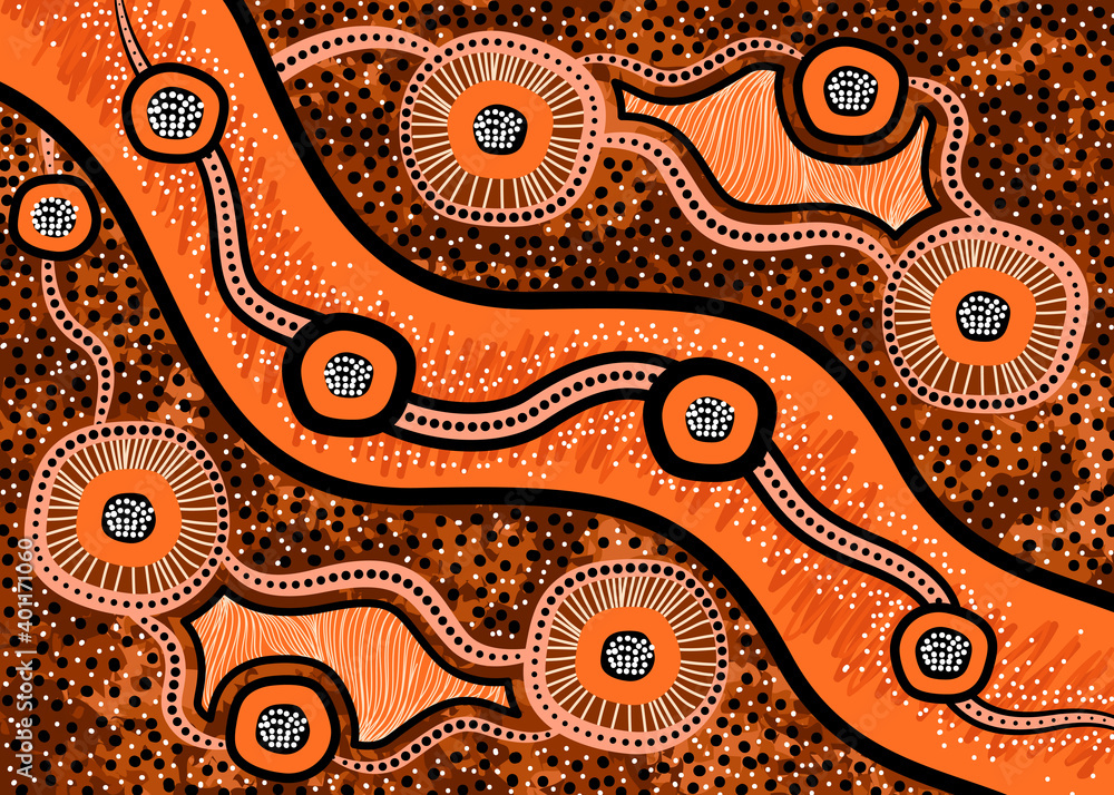 Naklejka premium Australian aboriginal background