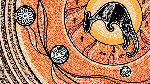 Aboriginal Kangaroo Background