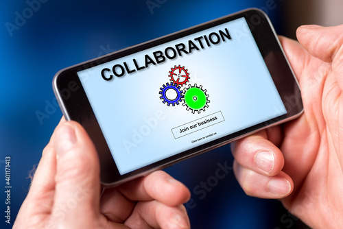 Collaboration concept on a smartphone