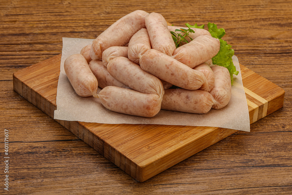 Raw natural chicken baby sausages Raw natural chicken baby sausages