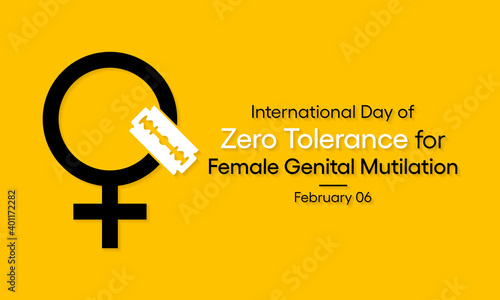 Vector illustration on the theme of International Day of Zero Tolerance for Female Genital Mutilation (FGM), observed each year on February 6th across the globe.
