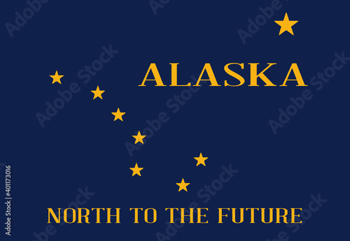 Flag of Alaska With State Motto