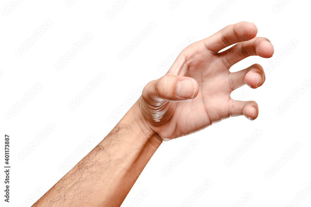 isolated of male caucasian hand holding something like a bottle or can. isolated of male caucasian hand holding something like a bottle or can.