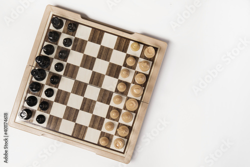 Chess wood in white background