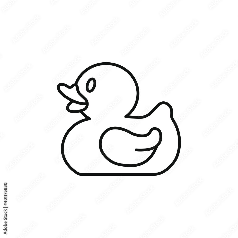 Rubber duck icon line style isolated on white background. Vector illustration Rubber duck icon line style isolated on white background. Vector illustration