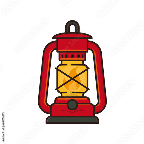 Kerosene lamp isolated vector illustration for Petroleum Day on August 27