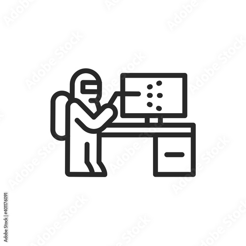 Office disinfection color line icon. Isolated vector element.