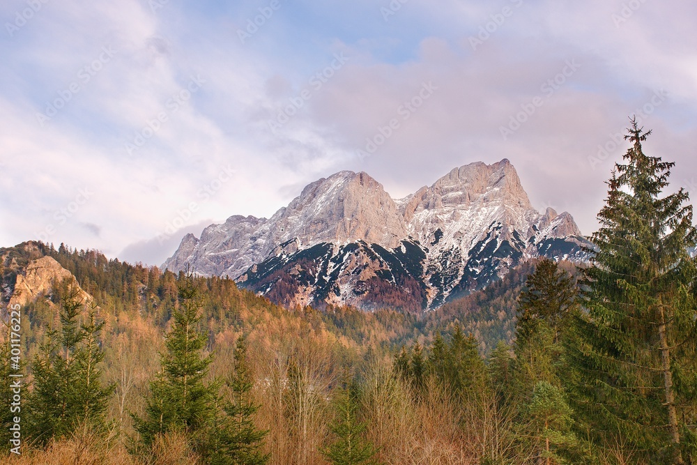 Fototapeta premium clouds over the autumn mountains