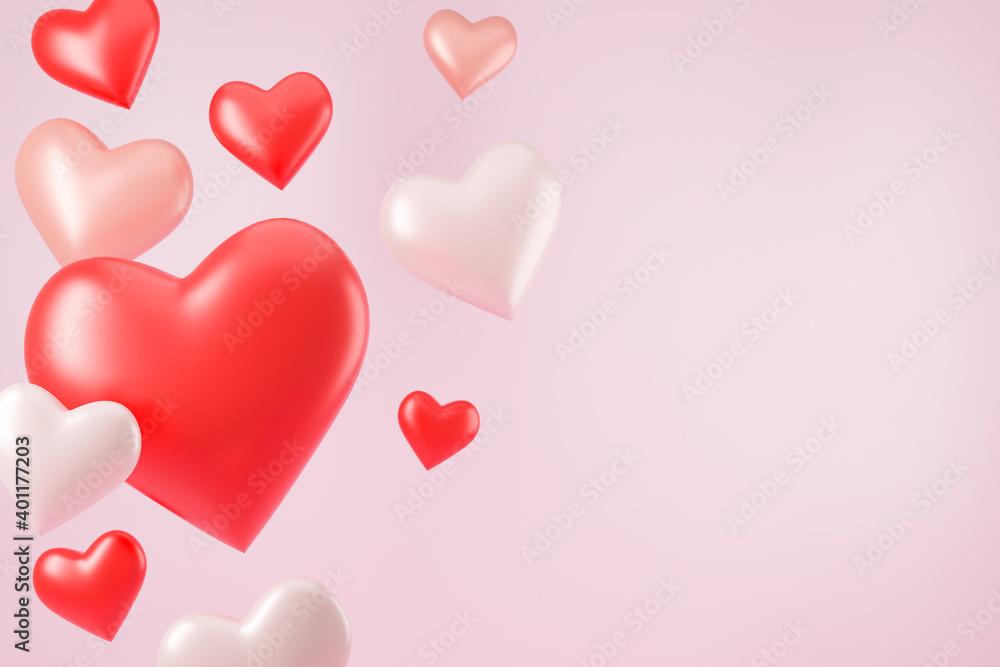 Valentines day background with Heart Shaped.
