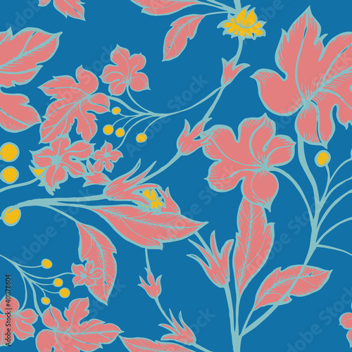 Beautiful seamless floral pattern background. 