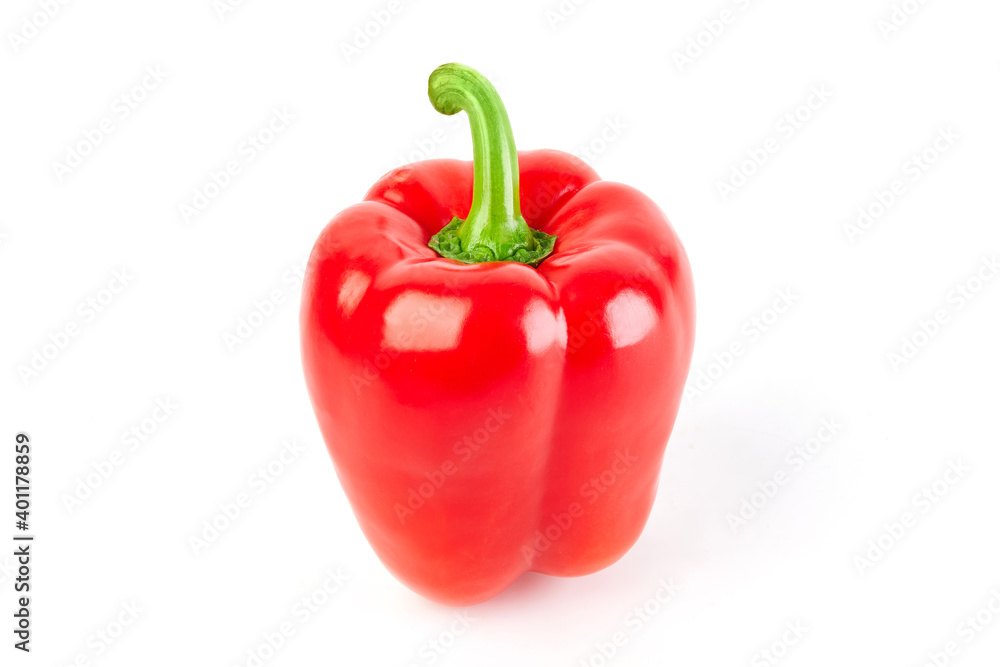 Fresh vegetables: red pepper isolated on white background macro close up. Fresh vegetables: red pepper isolated on white background macro close up.