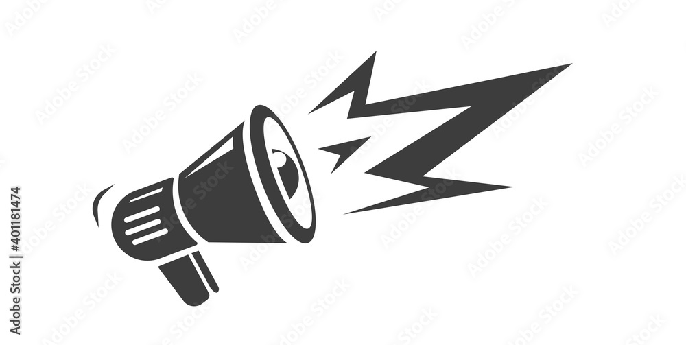 Vetor de Megaphone loudspeaker shout out attention vector shape icon in