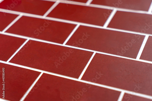 Cards on the table for logo copy paste. Brick Wall made of building blocks. © Iryna