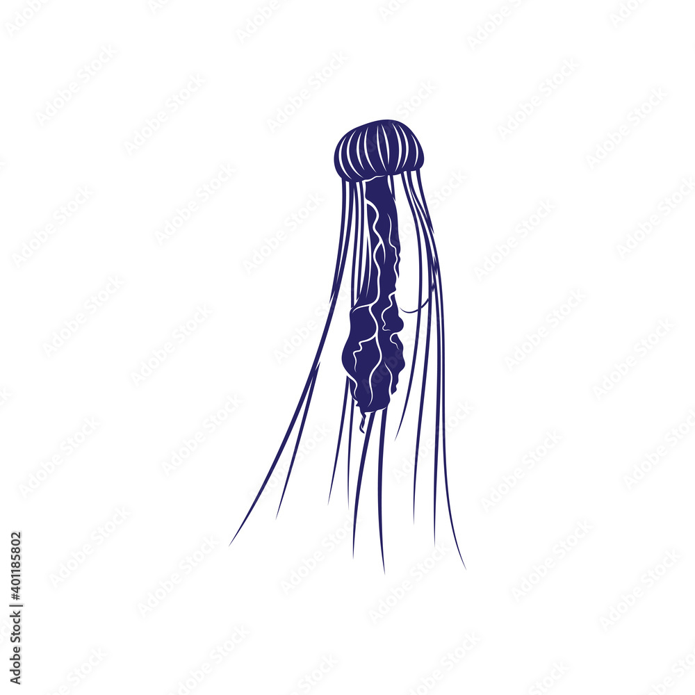 Jellyfish design vector illustration, Creative Jellyfish logo design concepts template, icon symbol