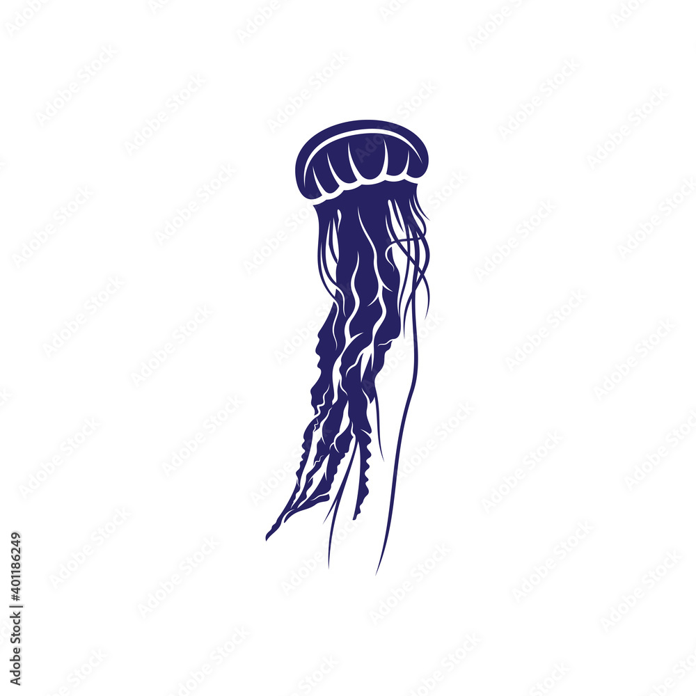 Jellyfish design vector illustration, Creative Jellyfish logo design concepts template, icon symbol Jellyfish design vector illustration, Creative Jellyfish logo design concepts template, icon symbol