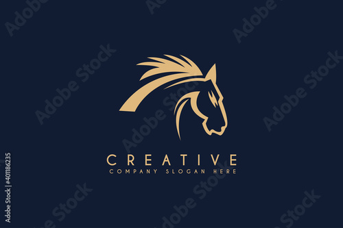 Beauty Horse Ranch Stable Stallion Logo design. Horse power logo design template element design