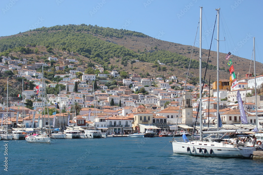 The port of Hydra Island, Greece
