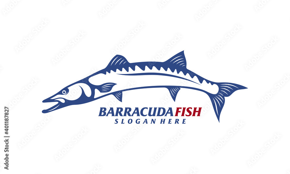 Barracuda fish design vector illustration, Creative Barracuda fish logo design concepts template, icon symbol Barracuda fish design vector illustration, Creative Barracuda fish logo design concepts template, icon symbol