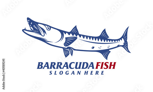 Barracuda fish design vector illustration, Creative Barracuda fish logo design concepts template, icon symbol