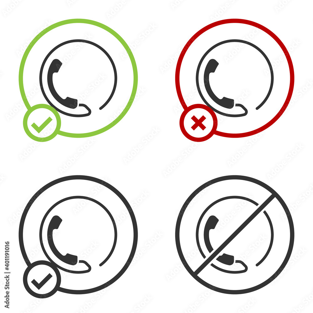 Fototapeta premium Black Telephone 24 hours support icon isolated on white background. All-day customer support call-center. Full time call services. Circle button. Vector Illustration.