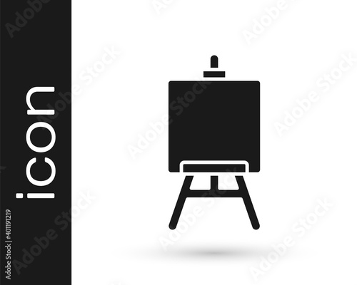 Grey Wood easel or painting art boards icon isolated on white background. Vector Illustration.