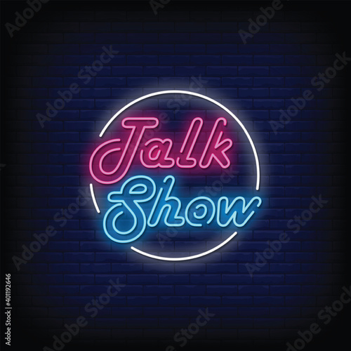 Talk Show Neon Signs Style Text Vector