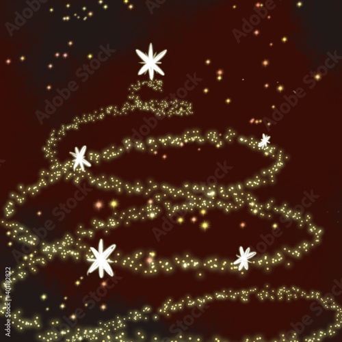abstract christmas background with christmas tree lights