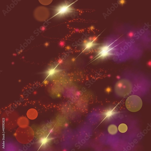 abstract christmas background with christmas tree lights