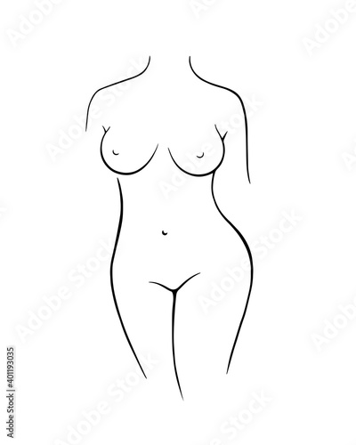 nude female figure line drawing