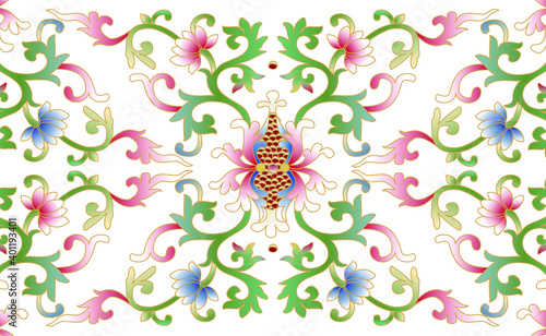 Chinese style classical flower vector illustration