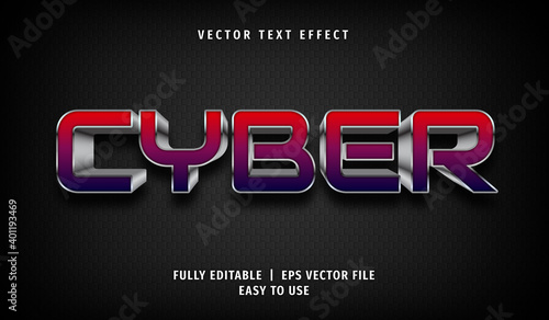 3D Cyber Text Effect, Editable Text Style