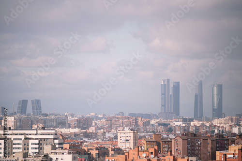 Photography Image of the city of Madrid, Spain, on a cloudy winter day