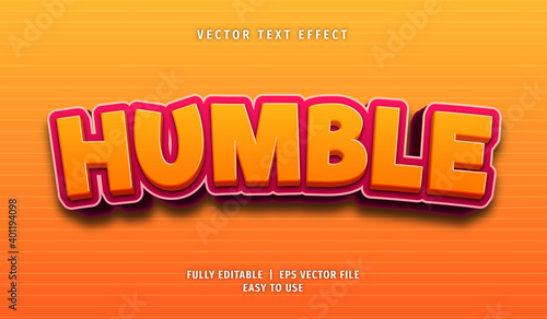 3D Humble Text Effect, Editable Text Style