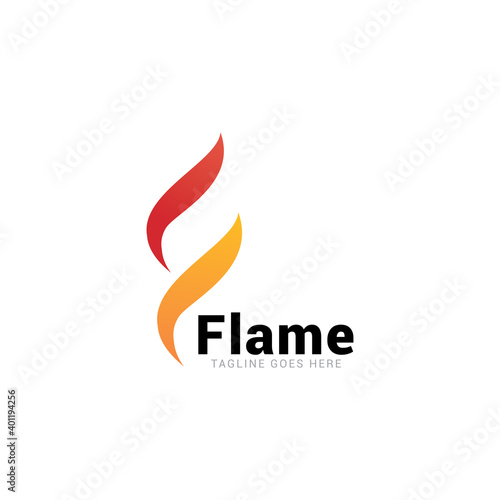 Flame cool heater fire water oil logo icon vector template.