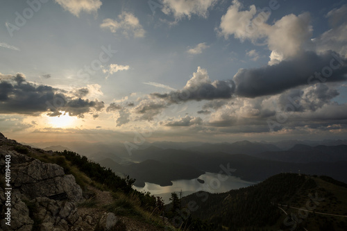 Sunrise at Herzogstand mountain in Bavaria, Germany