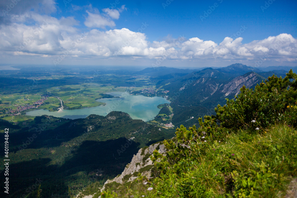Lake Kochelsee above Herzogstand mountain in Bavaria, Germany