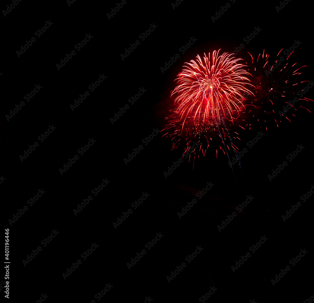 Beautiful fireworks celebrate Christmas and New Year, a happy time for everyone. Beautiful fireworks celebrate Christmas and New Year, a happy time for everyone.