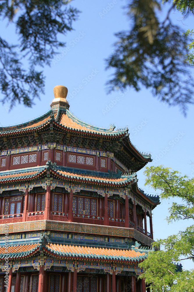 pavilion at the summer palace in beijing in china pavilion at the summer palace in beijing in china