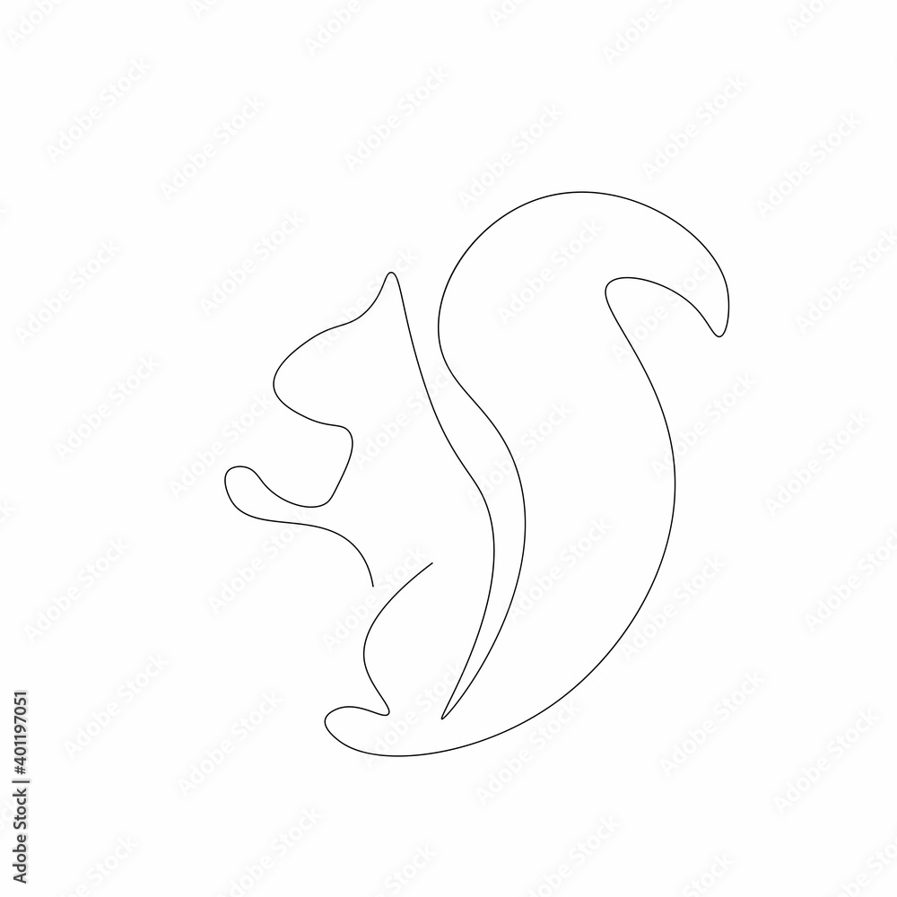 Squirrel on white background, vector illustration Squirrel on white background, vector illustration
