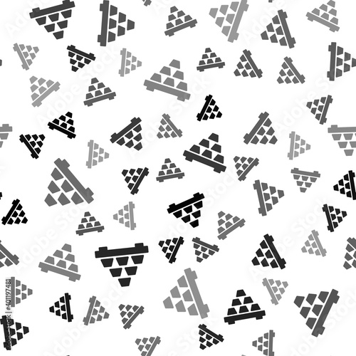 Black Gold bars icon isolated seamless pattern on white background. Banking business concept. Vector.