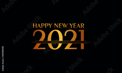 2021 Happy New Year calendar logo. Numbers in minimalism style. Abstract isolated graphic web design template. Creative vector mask concept, black digits, black background.