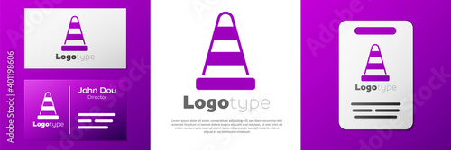 Logotype Traffic cone icon isolated on white background. Logo design template element. Vector.