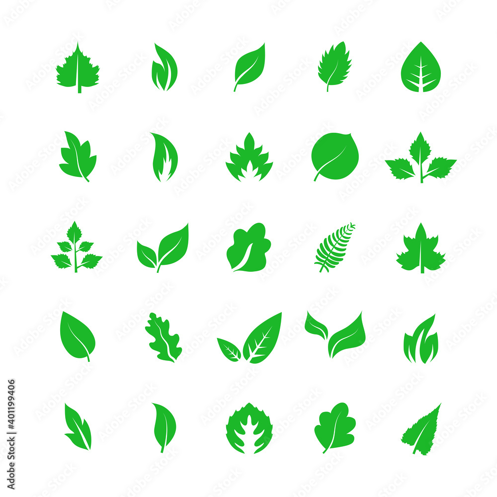 Leaf icon set isolated on white background. Collection of leaf icons for logo, poster, placard and wallpaper. Creative art concept. Leaf vector illustration Leaf icon set isolated on white background. Collection of leaf icons for logo, poster, placard and wallpaper. Creative art concept. Leaf vector illustration