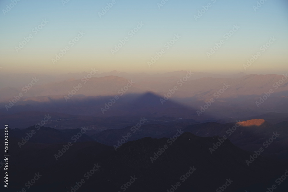 Hiking Jebel Sirwa at sunrise, the highest peak of Antiatlas mountain range, 3304 m