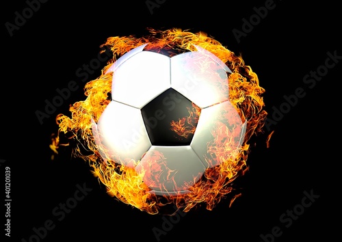 燃える炎のサッカーボール