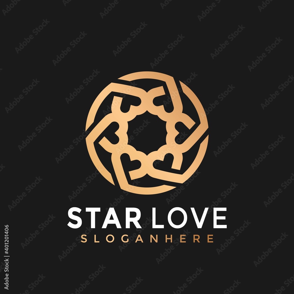 Beauty Love Geaometric Modern Logo Icon Design Vector Illustration