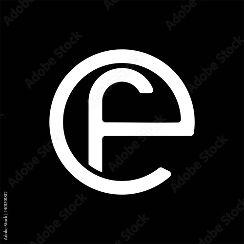  letter fe circle logo design vector image