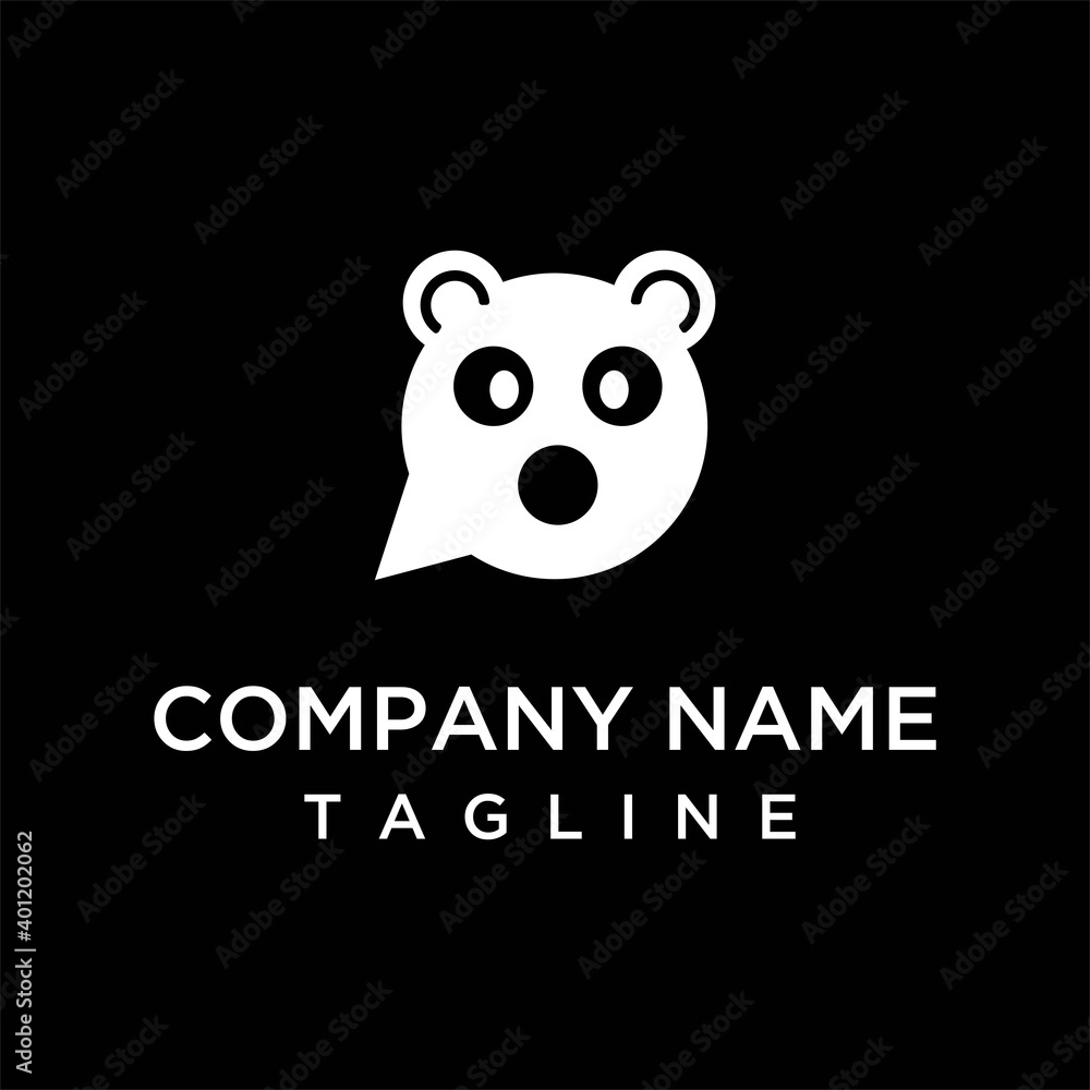 the concept of a unique, simple, creative panda animal message logo concept the concept of a unique, simple, creative panda animal message logo concept
