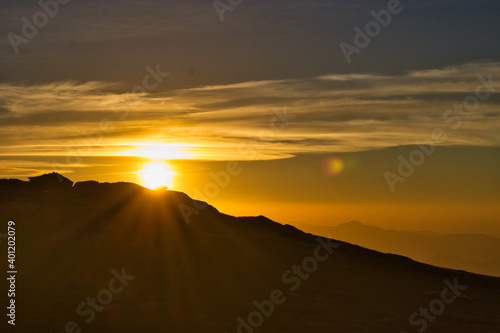 sunset in the mountains