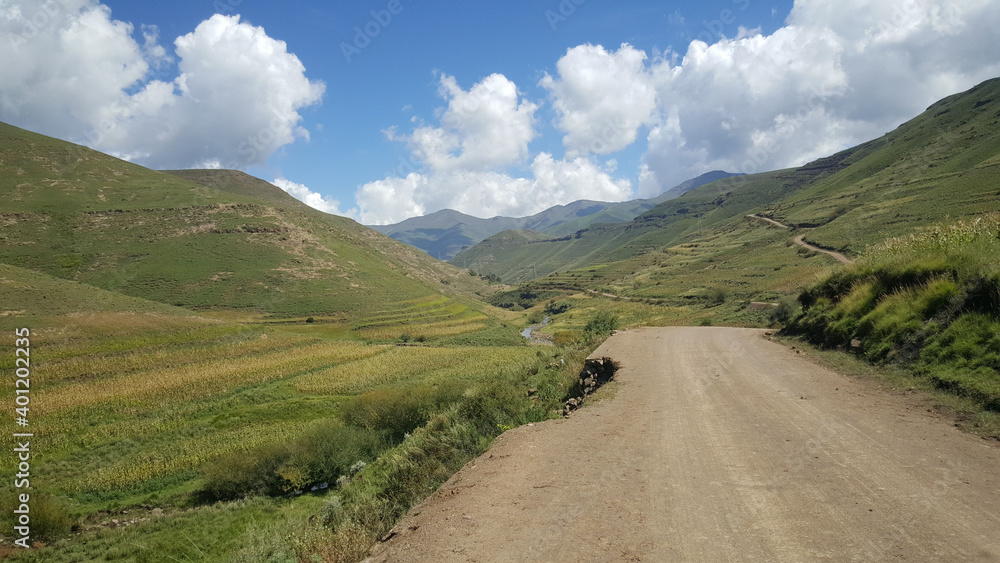 Road towards Lejone in Lesotho Road towards Lejone in Lesotho